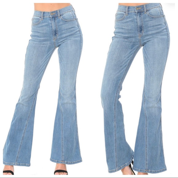 Mid Rise washed denim flared jeans - Picture 4 of 5